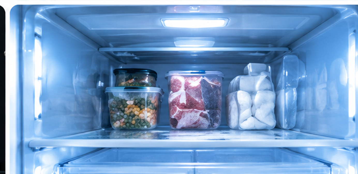 Ice buildup inside a freezer